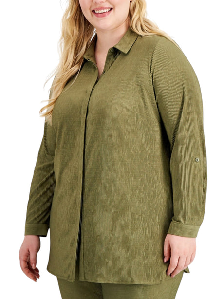 Image for Women's Textured Chemise,Olive