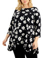 Image for Women's Floral Printed Top,Black