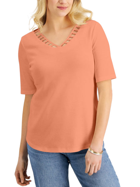 Image for Women's Plain Solid Top,Light Orange
