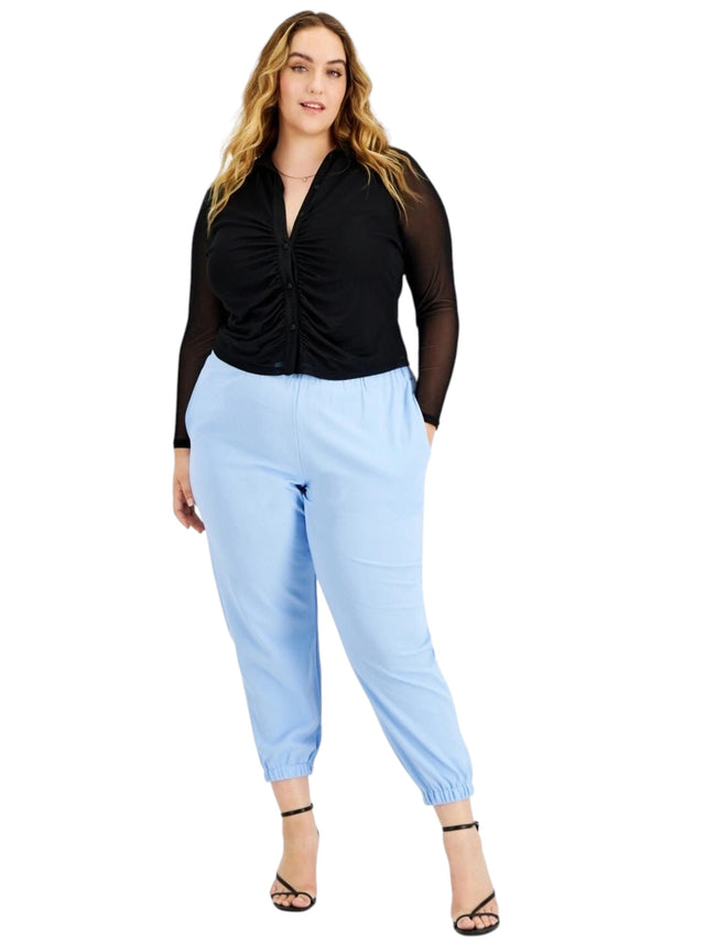 Image for Women's Plain Solid Pant,Light Blue