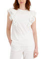 Image for Women's Plain Broderie Anglaise Top,White
