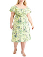 Image for Women's Floral Printed Dress,Yellow