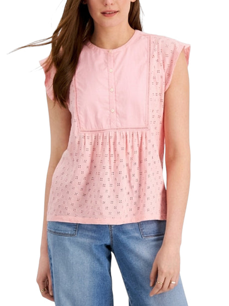 Image for Women's Open Knitted Top,Pink