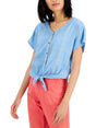 Image for Women's Plaid Chemise,Light Blue