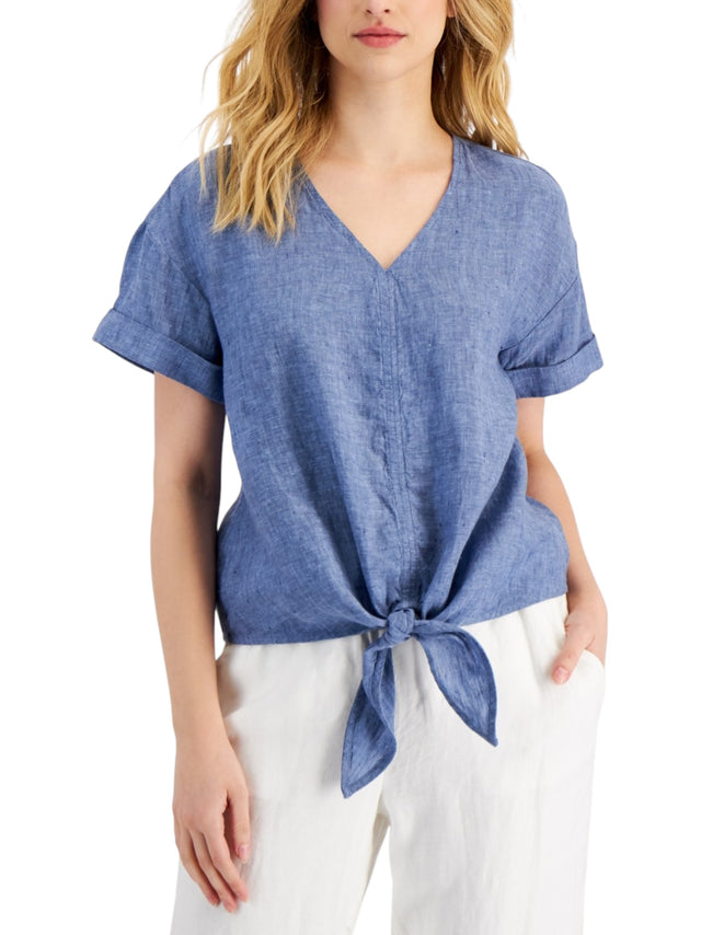 Image for Women's Plain Solid Top,Light Blue