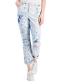 Image for Women's Ripped Colorblocked Jeans,Light Blue