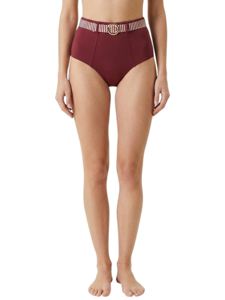 Image for Women's Plain High waist Bikini Bottom,Burgundy