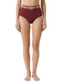 Image for Women's Plain High waist Bikini Bottom,Burgundy
