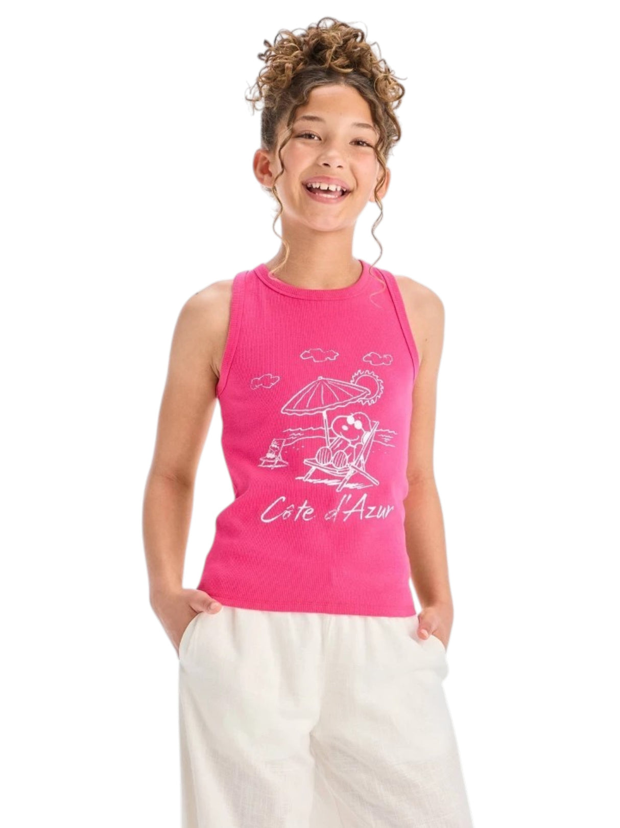 Image for Kids Girl's Ribbed Top,Pink