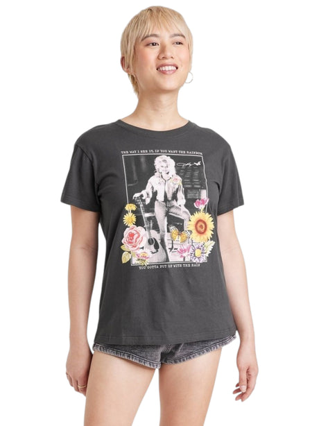 Image for Women's Printed Top,Dark Grey
