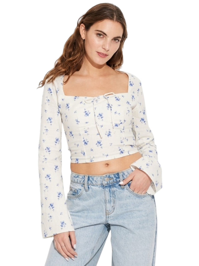 Image for Women's Printed Top,White