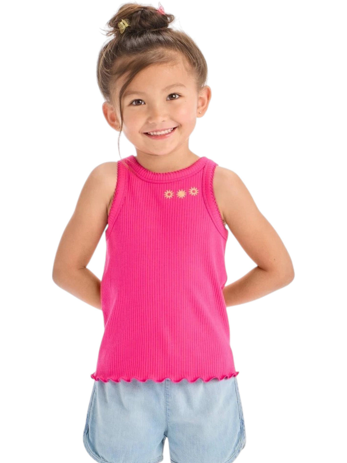 Image for Kids Girl's Ribbed Top,Pink