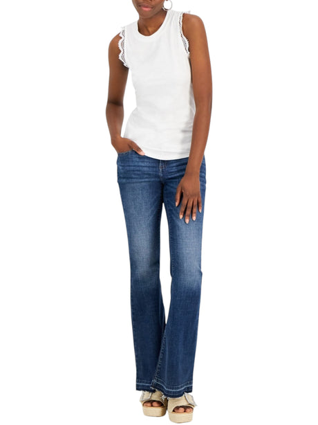 Image for Women's Lace Plain Top,White