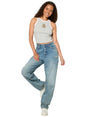 Image for Women's Ribbed Printed Top,Grey