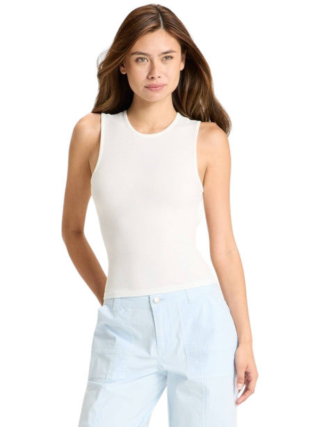 Image for Women's Open Back Ribbed Top,White