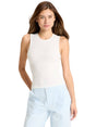 Image for Women's Open Back Ribbed Top,White