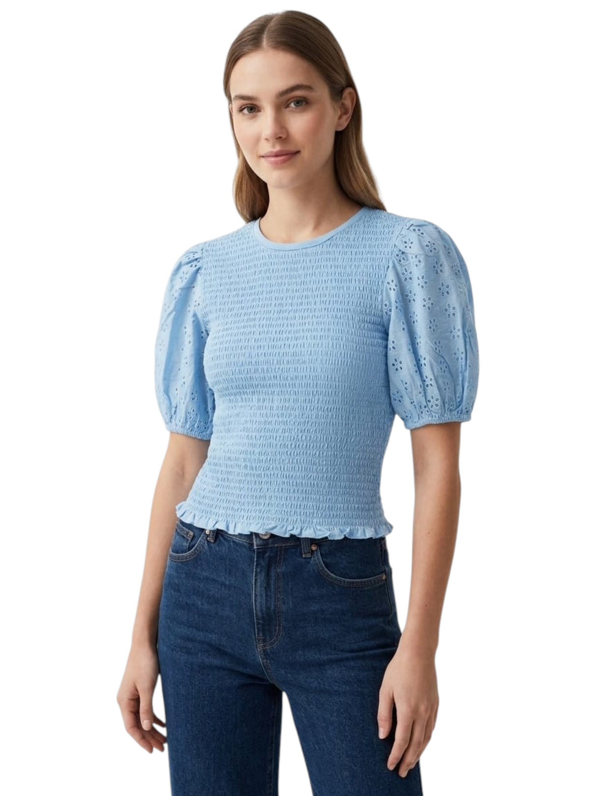 Image for Women's Smocked Top,Light Blue