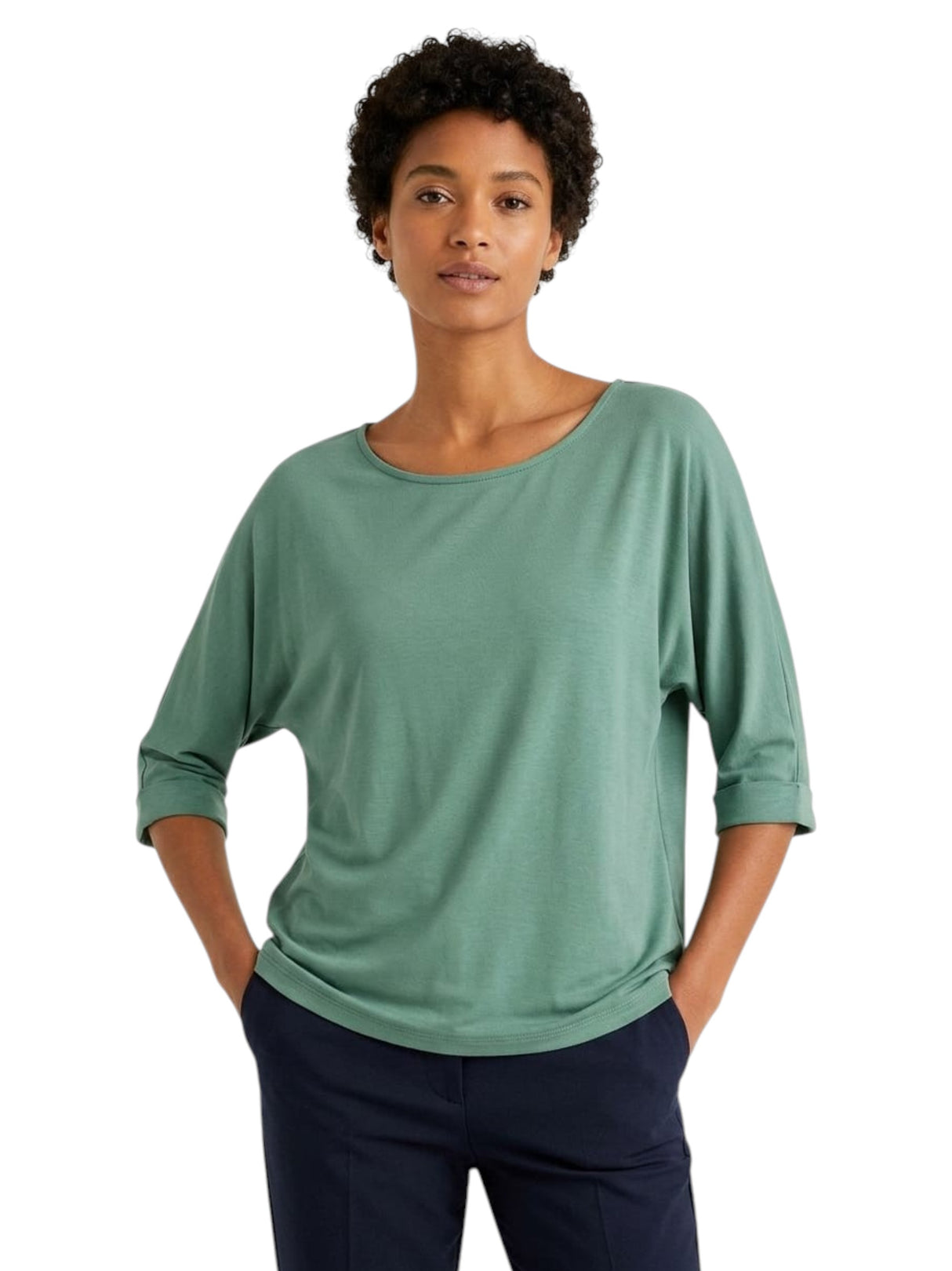 Image for Women's Plain Solid Top,Green