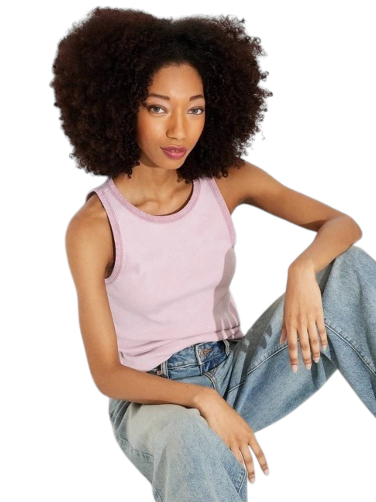 Image for Women's Ribbes Top,Dusty Rose