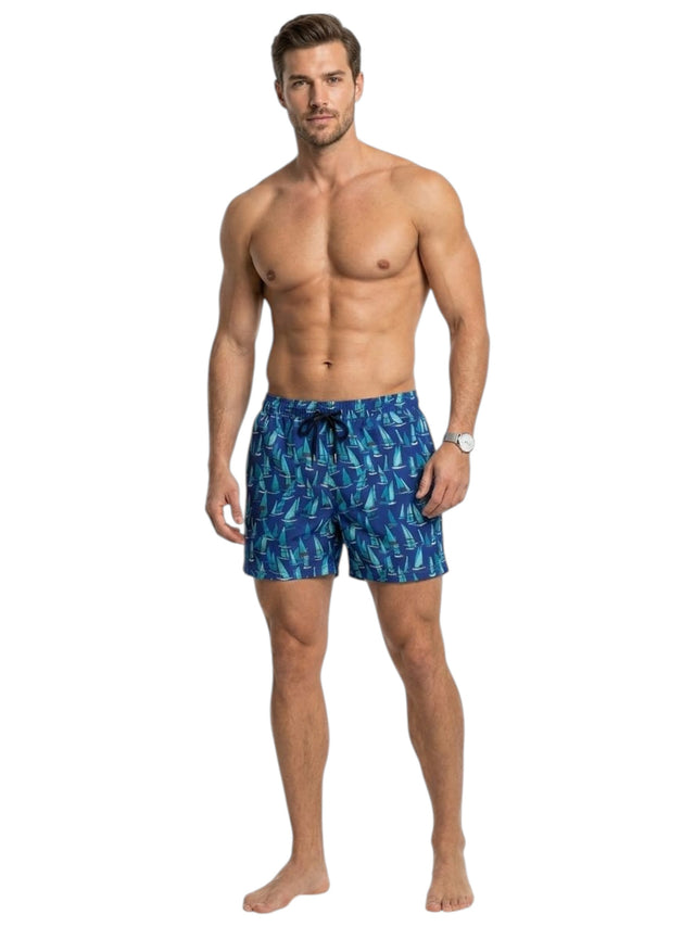 Image for Men's Printed Swim Short,Blue