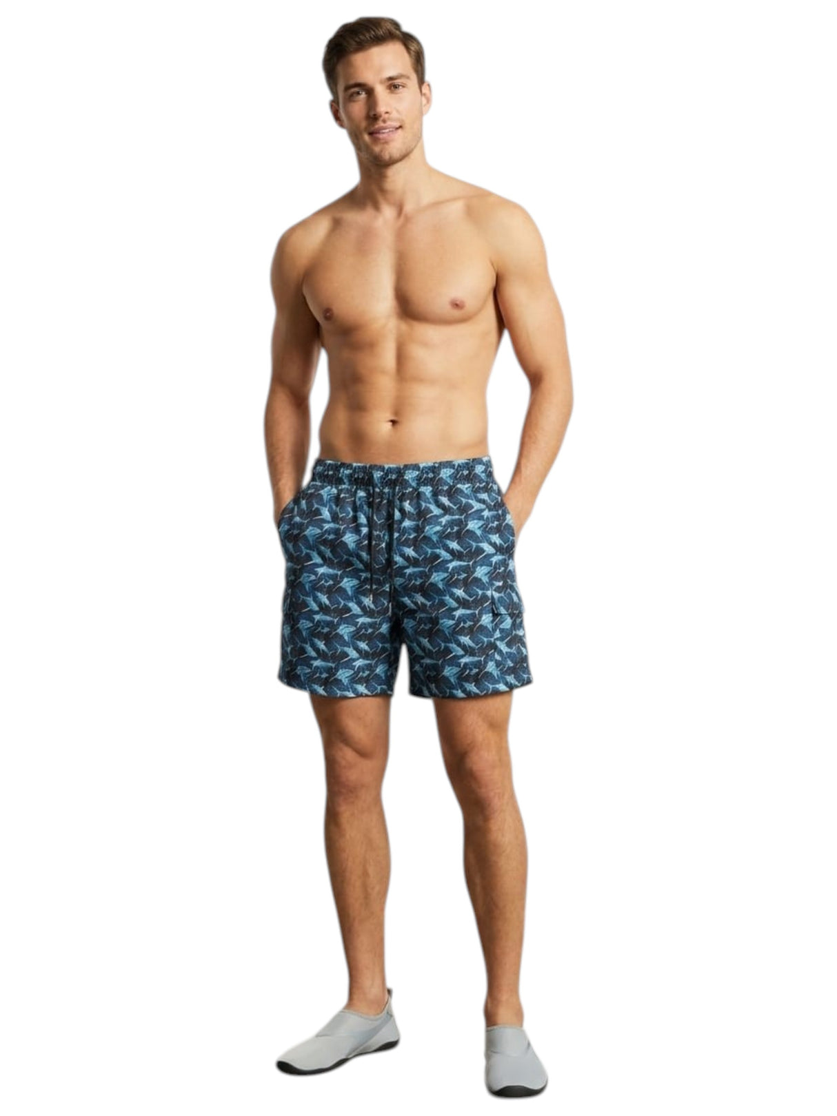 Image for Men's Printed Swim Short,Navy