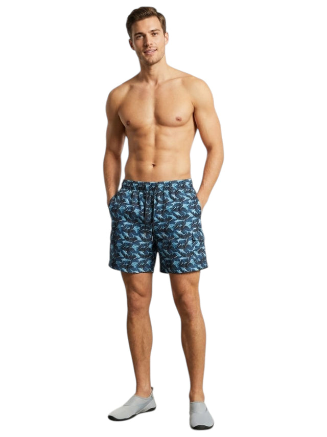 Image for Men's Printed Swim Short,Navy