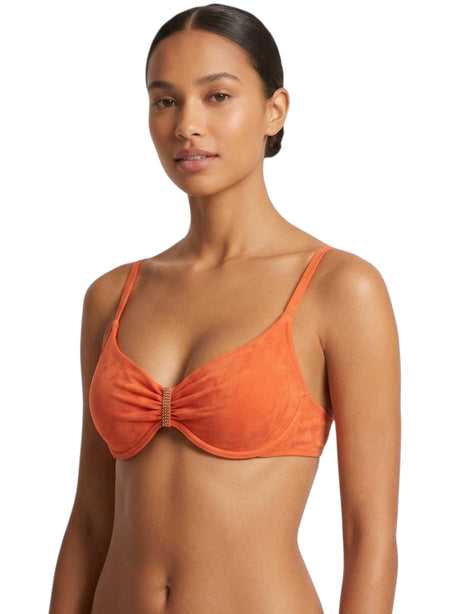 Image for Women's Printed One Pieces Bikini Top,Orange