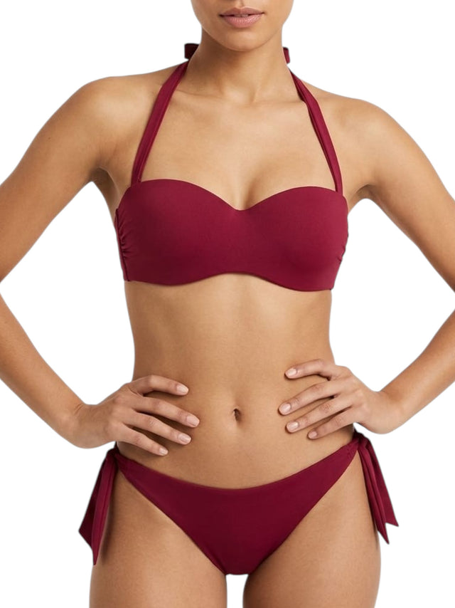 Image for Women's Plain One Pieces Bikini Top,Burgundy