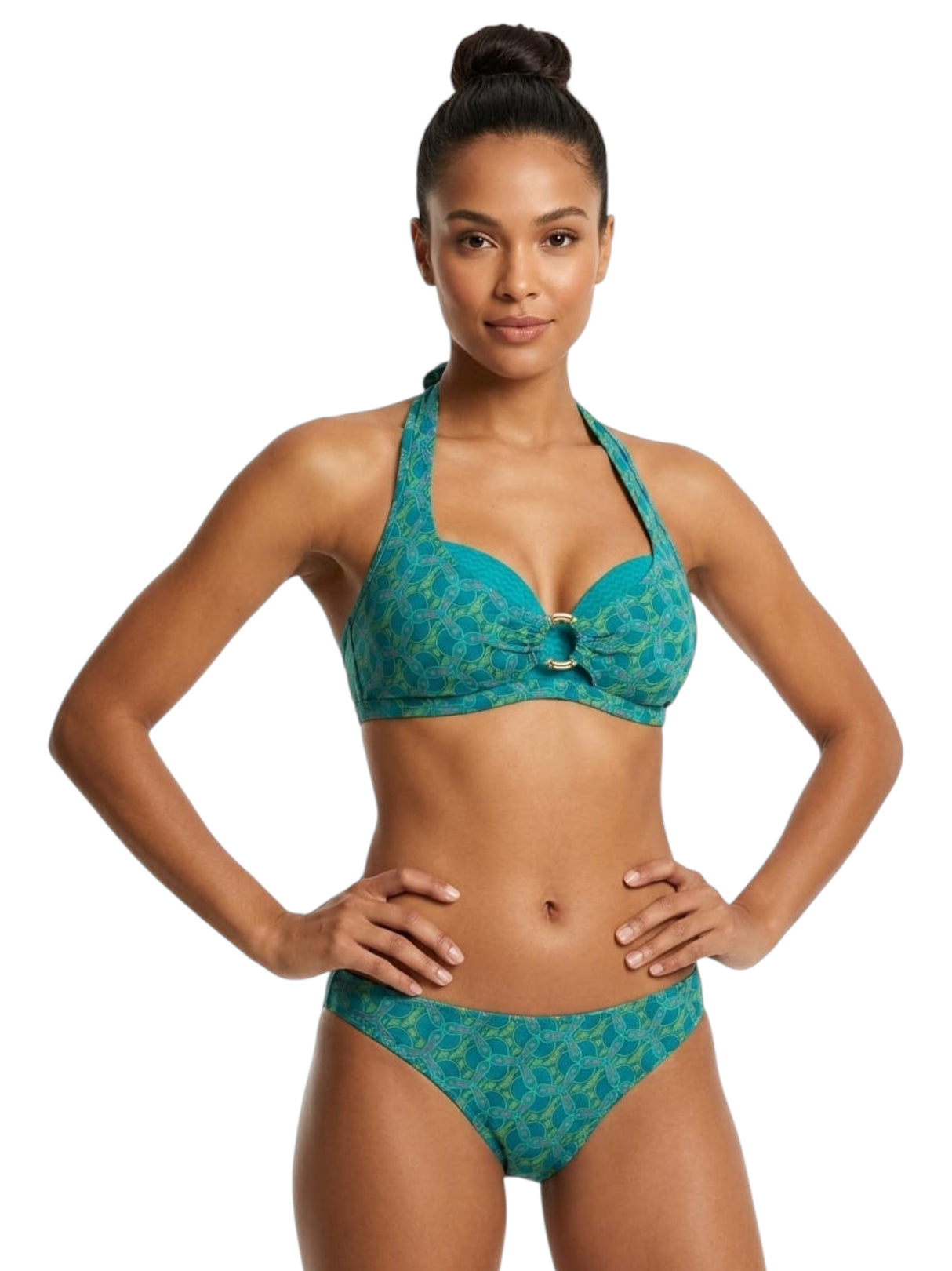 Image for Women's Printed One Pieces Bikini Top,Turquoise