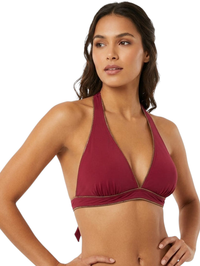 Image for Women's Plain One Pieces Bikini Top,Burgundy