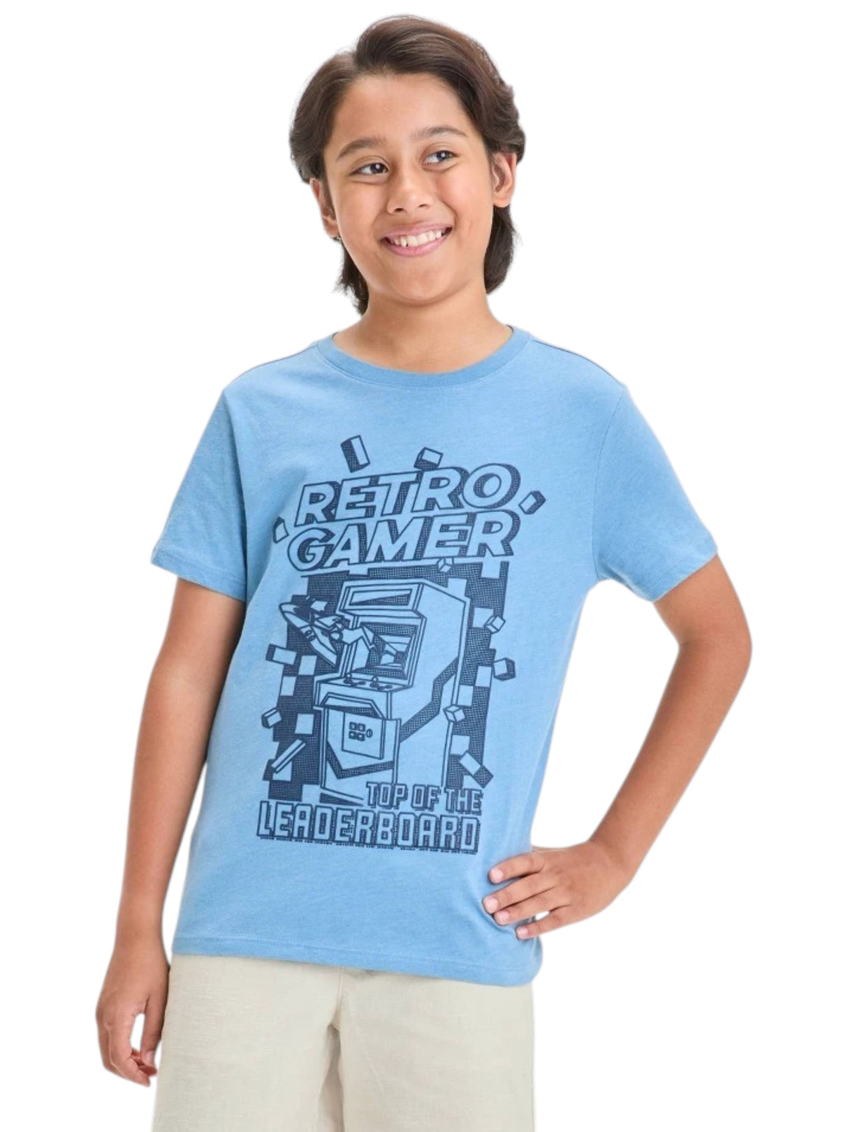 Image for Kids Boy's Printed Top,Dusty Blue
