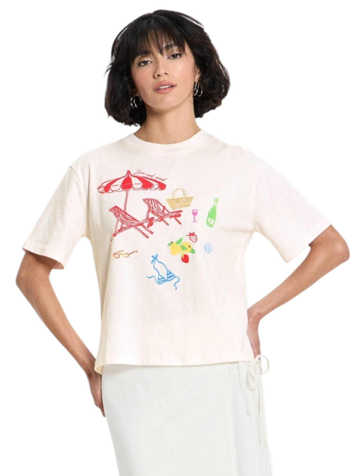 Image for Women's Printed Top,Light Beige
