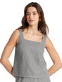 Image for Women's Plaid Top,Black/White