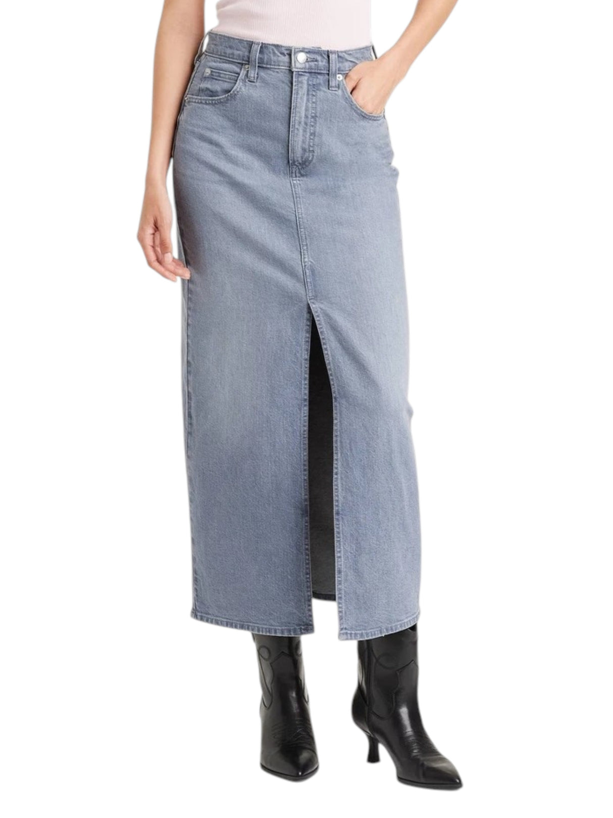 Image for Women's Plain Jeans Skirt,Dusty Blue
