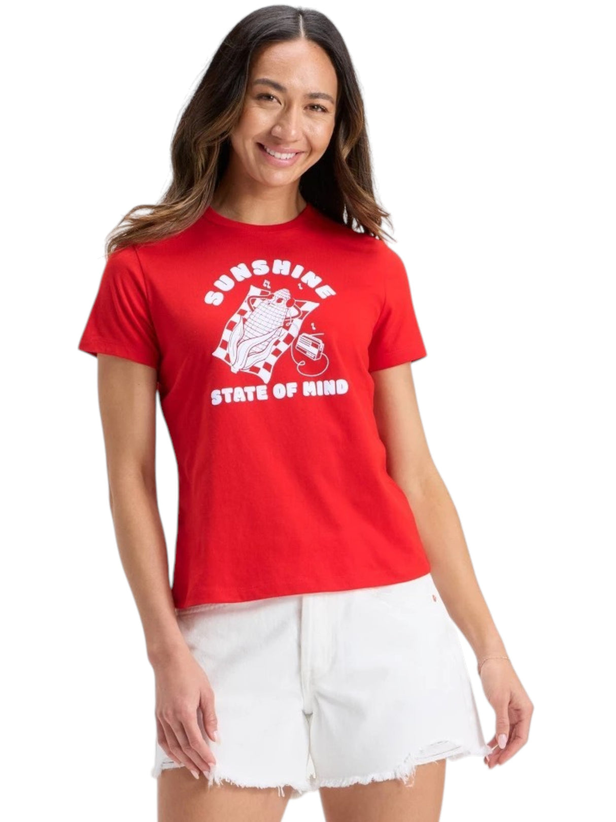 Image for Women's Printed Top,Red