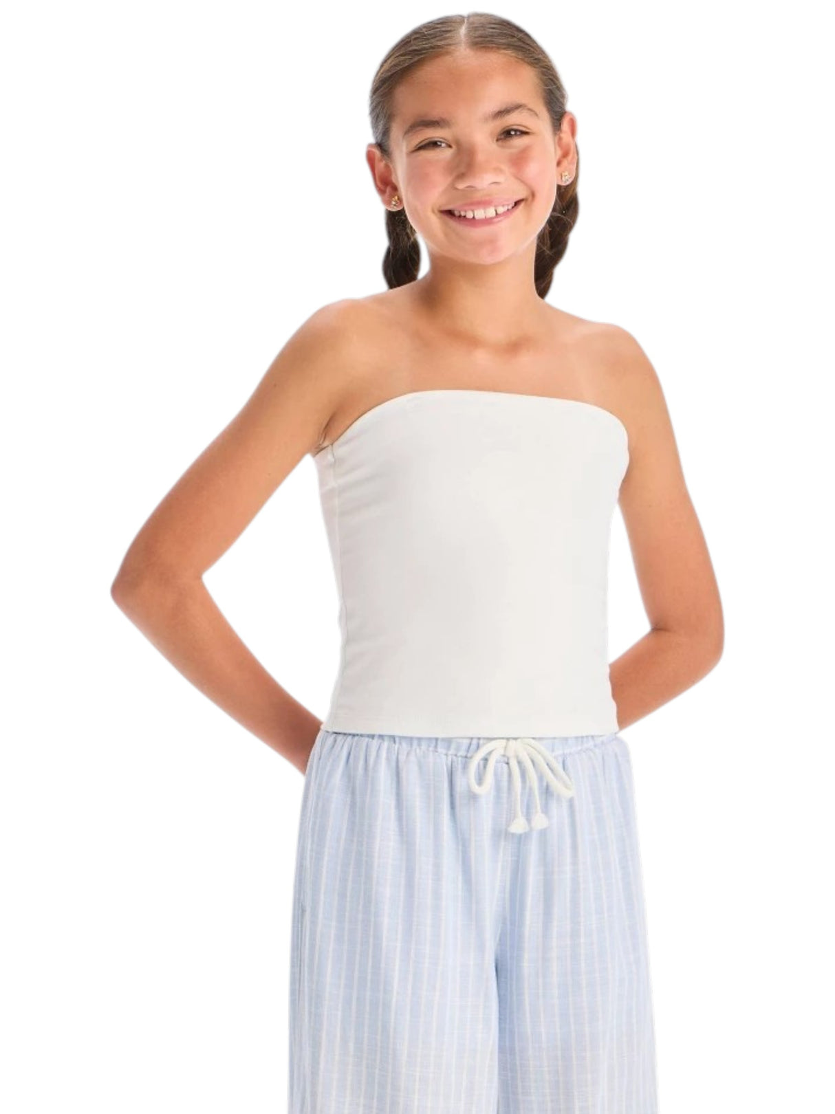 Image for Kids Girl's Plain Off Shoulders Top&Removeable Straps,White