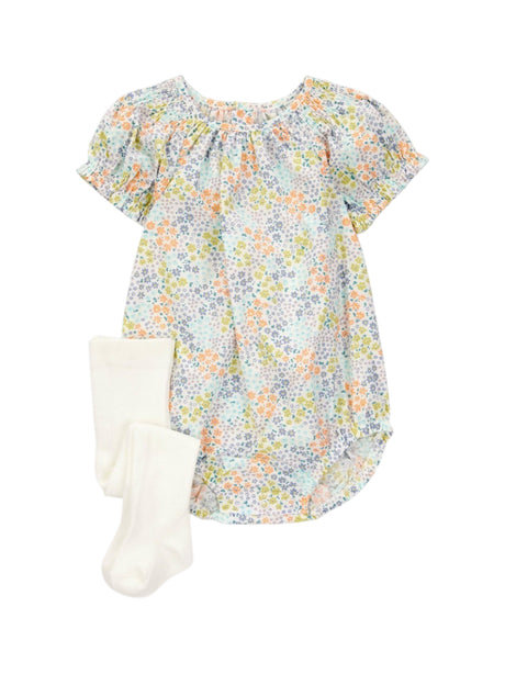 Image for Kids Girl's Printed Set 2Pieces Bodysuit&Tights,White