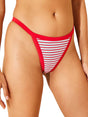 Image for Women's Stripped Bikini Bottom,Red