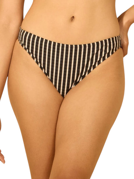 Image for Women's Stripped Bikini Bottom,Black