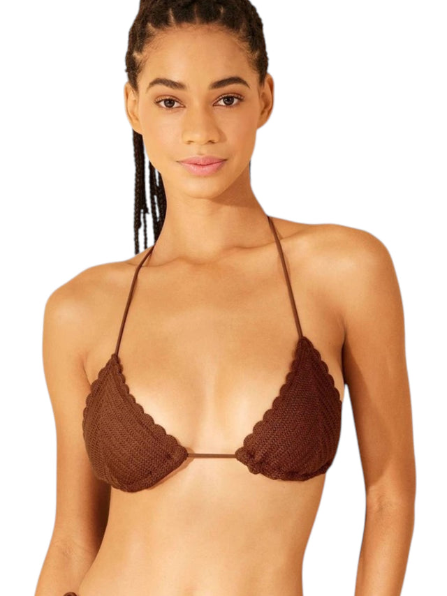 Image for Women's Textured Bikini Top,Brown