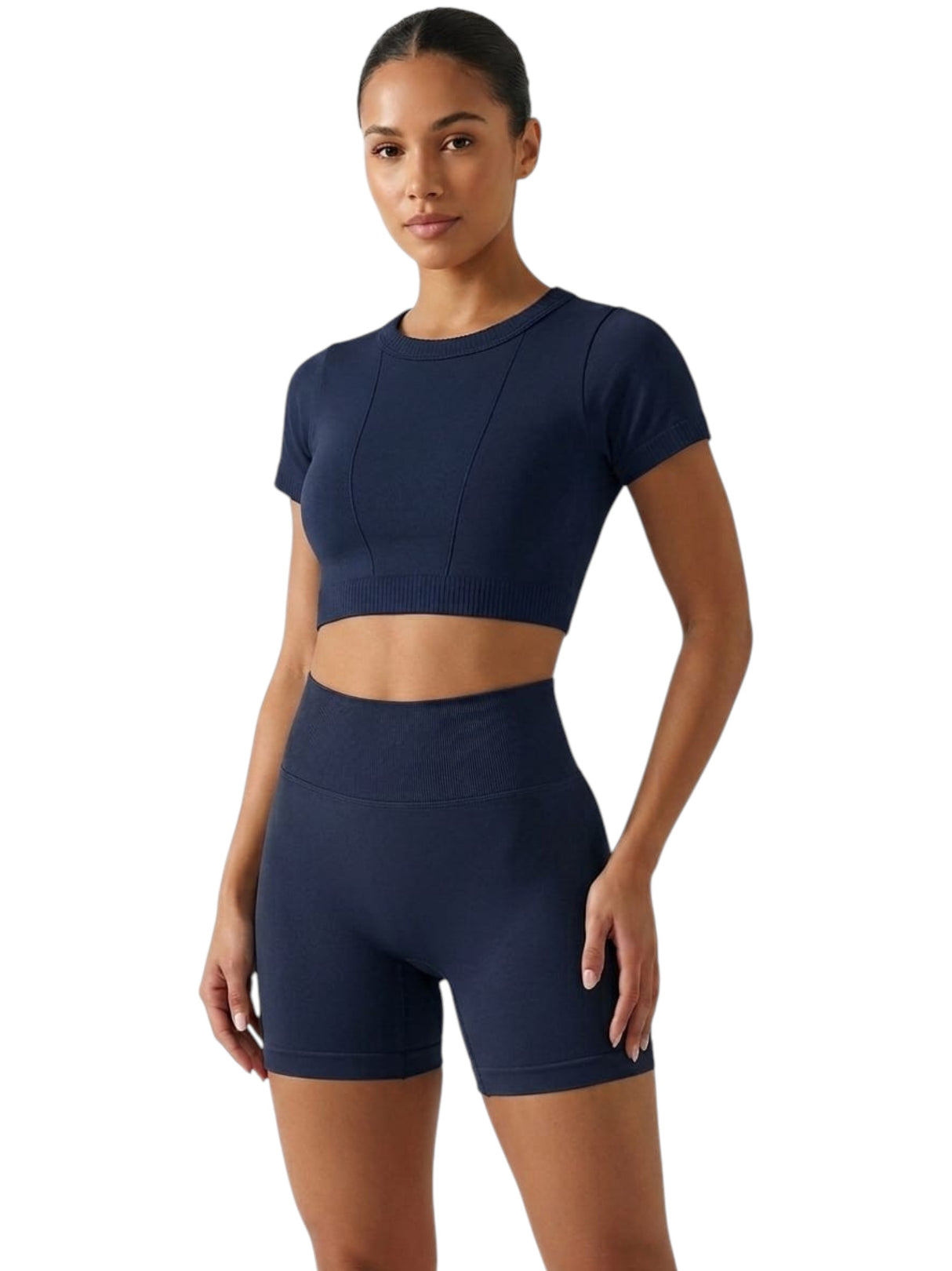 Image for Women's Plain Solid Sport Top,Navy