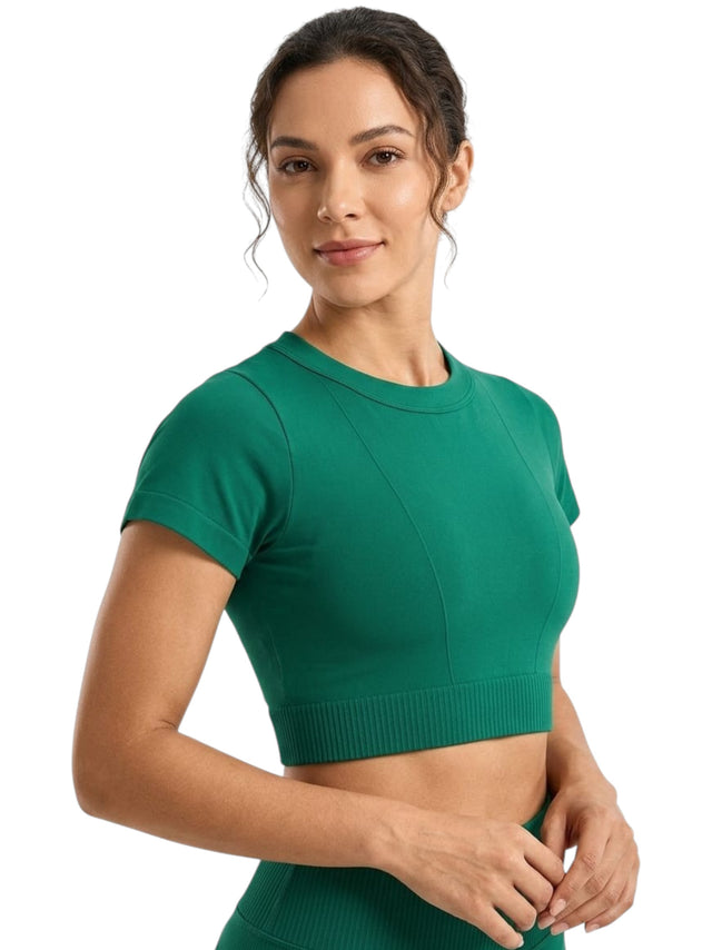 Image for Women's Plain Solid Sport Top,Green
