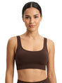 Image for women's Plain Solid Sport Bra,Brown