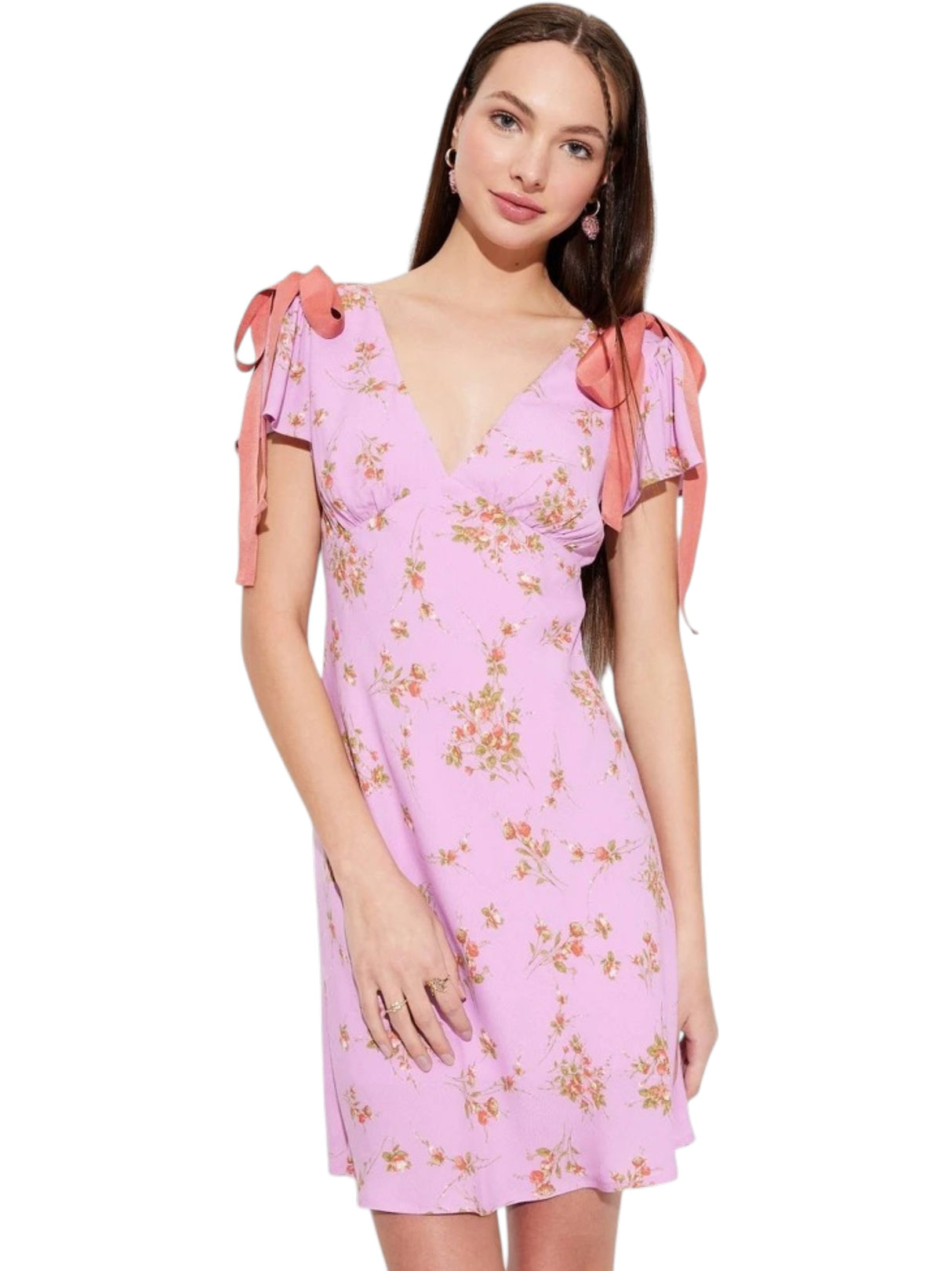 Image for Women's Floral Printed Dress,Purple