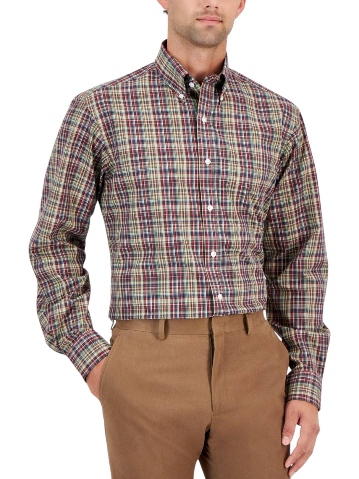 Image for Men's Plaid Dress Shirt,Multi