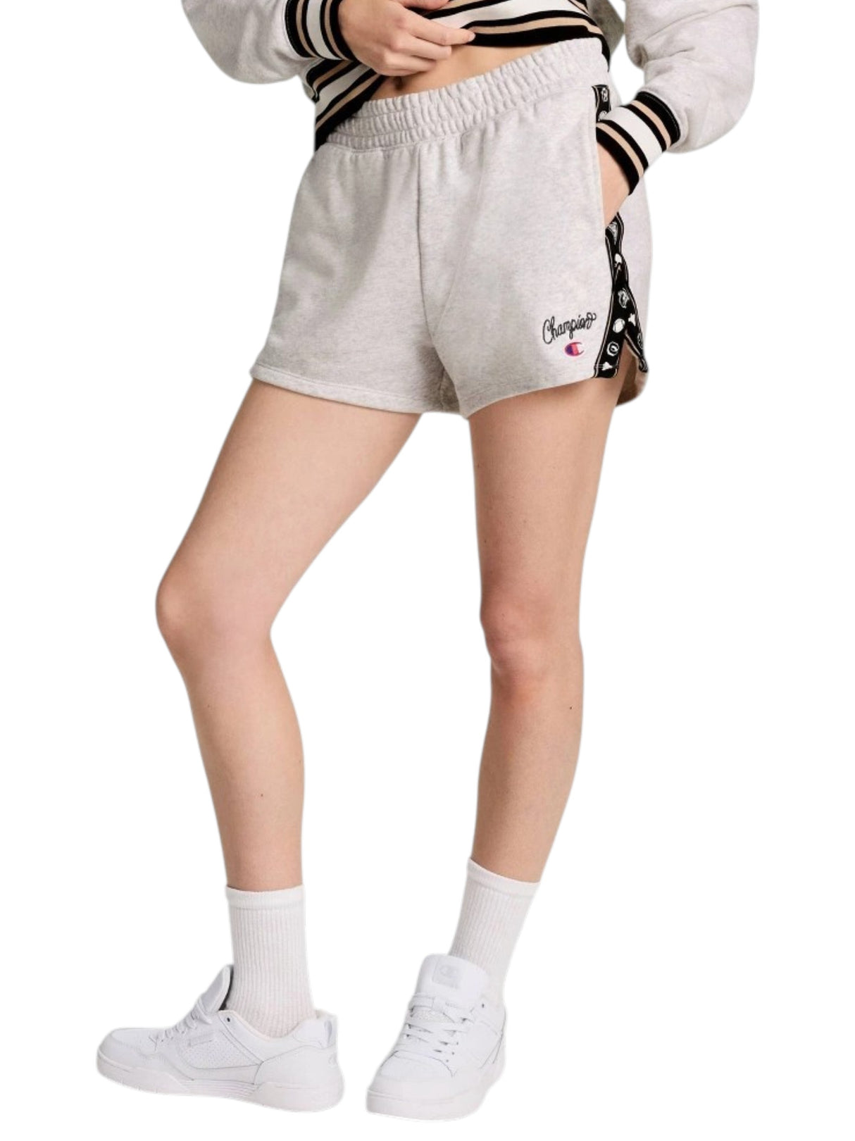 Image for Women's Brand Logo Printed Short,Light Grey