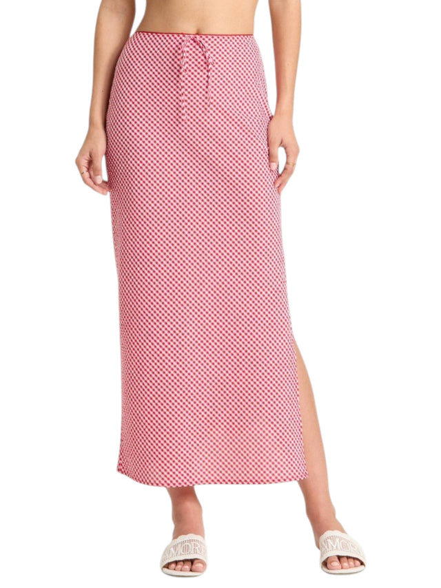 Image for Women's Plaid Skirt,Red/White