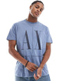 Image for Men's Brand Logo Printed Top,Dusty Blue