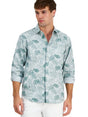 Image for Men's Printed Dress Shirt,Grey/Green