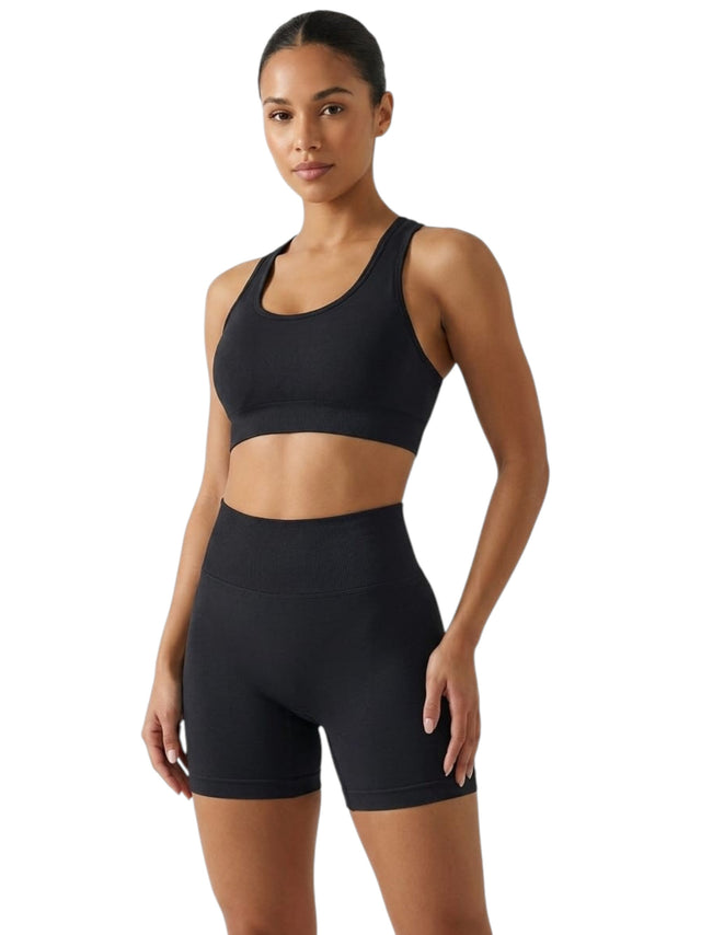 Image for Women's Plain Solid Short Legging,Black